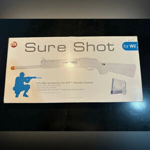 Nintendo Wii Sure Shot White Rifle Shot Gun Motion Controller With Box Pre-owned